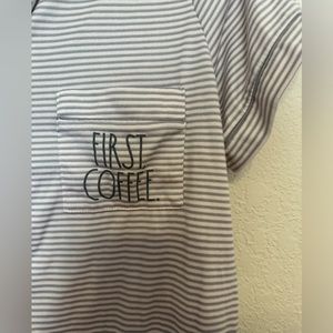 RAE DUNN Pink and Grey Pajama Set Large